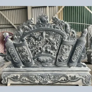 Cuốn thư đá đen 127cm