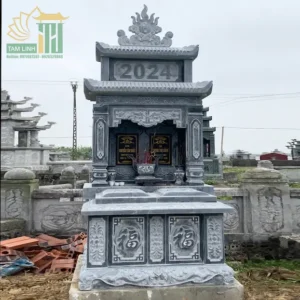 Mộ đôi đá xanh đen 127 197