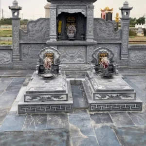 Mộ tam cấp ngai đá đen 03