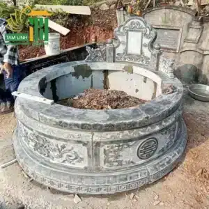 Mộ tròn đá xanh đen 05