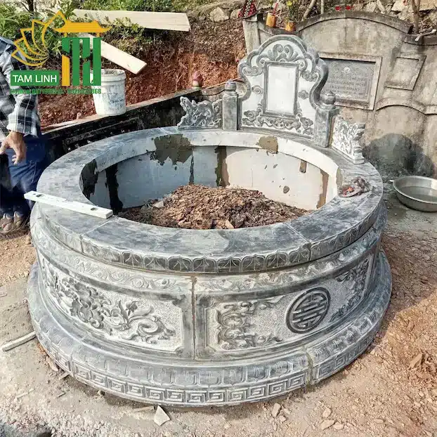 Mộ tròn đá xanh đen 05
